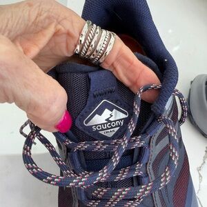 Saucony Women's Trail Shoes - Navy with Multicolor Laces